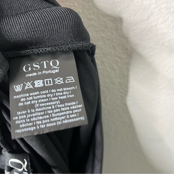 NWT GSTQ Black Satin Jogger Cargo Pants Womens Size XL - Picture 8 of 9